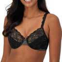 Bali Women's Lace Desire Underwire Bra, Full-Coverage Lace Bra with Underwire Cups (38DD, Black)