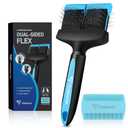 iToleeve Dual Flex Slicker Brush Dog Brush, Gentle Grooming Tool for Sensitive Dogs & Cats - Ideal for Long Hair, Removes Undercoat, Tangles, and Knots