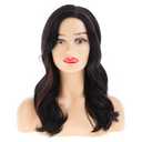 Dsimeig Long Wavy Red Black Wigs for Women Synthetic Side Part Natural Heat Resistant Party Cosplay Hair Wig