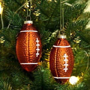 2 x Amanman Blown Glass Ornaments for Christmas Tree Rugby Glass Christmas Ornaments 2024
