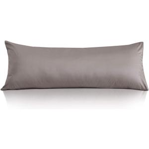 Leeden Body Pillow Cover, 100% Cotton, 800 Thread Count, Soft Breathable Long Pillow Case, Envelope Closure (Light Taupe,21"x 54")
