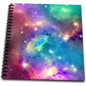 3dRose db_112155_1 Colorful Galaxy-Drawing Book, 8 by 8"