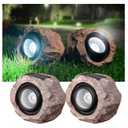 Timeflies Solar Rock Lights Outdoor, 2 Pack Super Bright Solar Spot Lights Outdoor IP65 Waterproof Solar Yard Lights, Auto On/Off Garden Decor for Outside Paths, Sidewalks, Yards, Landscapes, Patios