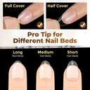 UNA GELLA Extra Short Almond Nail Tips Full Cover 504PCS Gel Nail Tips Short Almond Shaped Nails Tips Soft Gelly Gel Clear Fake Nails Tip for Acrylic Nail Tip Soak Off Home DIY Salon Nails 12 Sizes