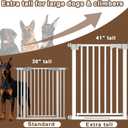 41'' Extra Tall Baby Gate for Large Dogs Pets Indoor No Jumping Over, 46-54.7'' Wide Heavy Duty Puppy Gate for Doorways, Pressure Mounted Metal Gate for Child Toddler No Tools Needed(White)