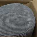 HIGOGOGO Round Stuffed Pouf Ottoman, Corduroy Poufs with Foam Chunk Filling, Furry and Fluffy Pouf Foot Stool Storage Ottoman, 20 X 15 Floor Poufs Foot Rest for Living Room, Dark Grey