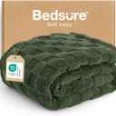 Bedsure GentleSoft Dark Green Throw Blanket for Couch - Super Soft Cozy Blankets Gifts for Women Men Girls, Cute Small Fleece Throws for Bedroom Home Decor, 50x70 Inches