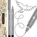 ARTISTRO Set of 2 Fineliner Pens, Black Micro Pens for Drawing, Waterproof Archival Ink, Ultra Fine Tip Pen for Illustration, Technical Pen, Sketching, Writing, Drawing, Journaling, Pair of Fine Tip