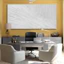 White Textured Abstract Canvas Wall Art, 29x58 Large Minimalist Wall Decor with 3D Pattern, Modern Neutral Framed Wall Art for Living Room Bedroom Entryway