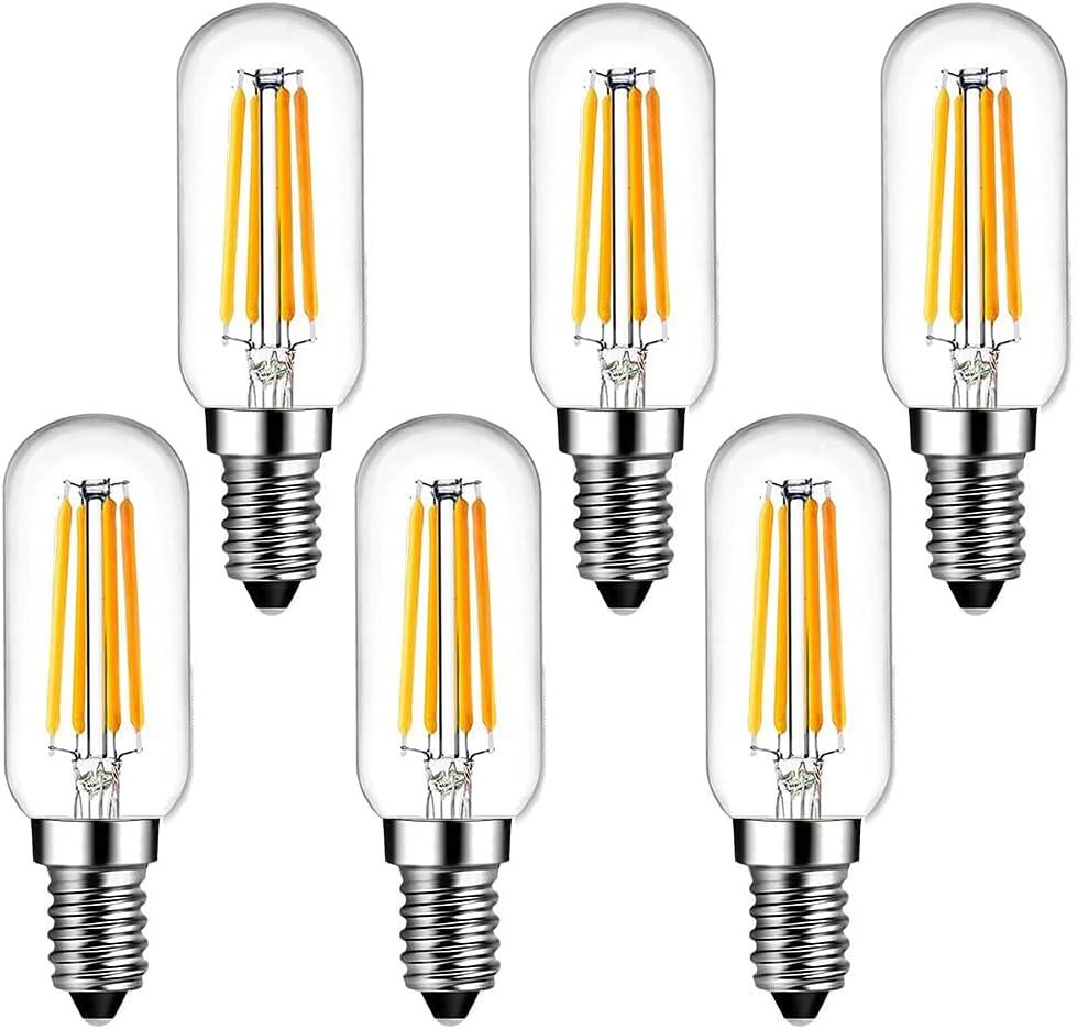 SHUWDKAR E14 LED Bulb 4W Equivalent 40W LED Candelabra Bulb Warm White 2700K Vintage E14 European Base Edison Bulb for Chandeliers, Ceiling Fan, Pendant, Non-Dimmable, Pack of 6