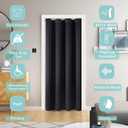 ChrisDowa Blackout Door Curtains for Doorway Privacy, Grommet Closet Curtains for Bedroom Closet Door, Thermal Insulated Temporary Doorway Cover Room Divider Drapes (1 Panel, Black, 34 x 80 Inch)