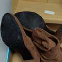 Vepose Women's Aria Thigh High Over The Knee Boots, Cute Suede Long Boots with High Heel and Inner Zipper (7.5, Mocha Toffee Suede)