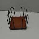 Square Metal Cocktail Napkin Holder 5x5 Wood Napkin Dispenser Black Flat Napkins Holder Brown Paper Napkins Storage Napkin Holder Caddy Deep Napkin Basket Napkin Organizer for Wedding Bar Party Table