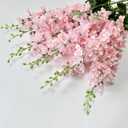 8 pcs Pink Delphinium Artificial Flowers, 34.25''Artificial Snapdragon Flowers Tall Fake Flowers Silk Flowers Faux Delphinium Bulk for Tall Vase Home Wedding Garden Table Decor (Pink)