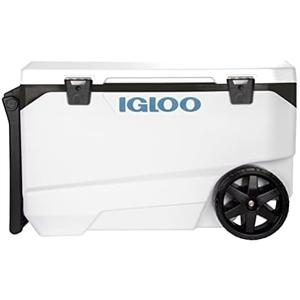 Igloo Marine Ultra 90 QT Cooler, Insulated Cooler Chest with Soft Ride Wheels, Leak-Proof Outdoor Hard Cooler, 5-Day Ice Retention, 137 Can Capacity