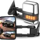 SCITOO Tow Mirrors for 88-98 for Chevy for GMC C/K 1500 2500 3500 Pair Set
1992-1999 for GMC C/K 1500 2500 for Suburban Tahoe Yukon with Power Chrome Smoke Led Signals Left and Right Side Mirrors