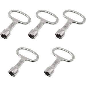 RLECS 5pcs Triangle Cabinet Spanner Key Locks for Drawer, Switch Cabinet, Electric Cabinet, Control Cabinet, etc., Silver Tone