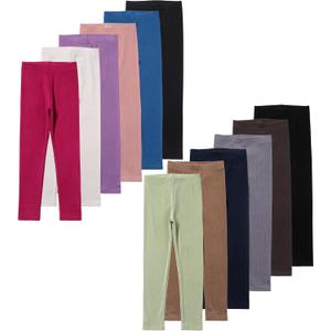 12 Pack Girls Dance Leggings for Toddler High Waisted Pants Kids Soft School Wearing