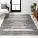 JONATHAN Y Aya Berber Stripe Geometric Gray/Cream Indoor Area Rug, 8x10, Contemporary, Modern, Easy-Cleaning for Living Room, Bedroom, Kitchen, Pet Friendly, Non-Shedding (MOH205B-8)