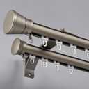 Double Track Curtain Rod, Wall Mount, Champagne, 4.3ft