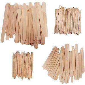 [300 Pcs] 4 Style Assorted Wooden Waxing Sticks 300, Hair Removal Sticks Applicator,Spatulas, For Brazilian waxing and Eyebrow,Leg and Small to Large area 2Pack