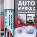 Window Markers for Glass Washable Car Window Paint Pen- Dry Erase Liquid Chalk Marker Car Decorations on All Surfaces, Tire, Windshield - Auto Marker, Autowriter, Rain Resistant (White, Jumbo Tip)