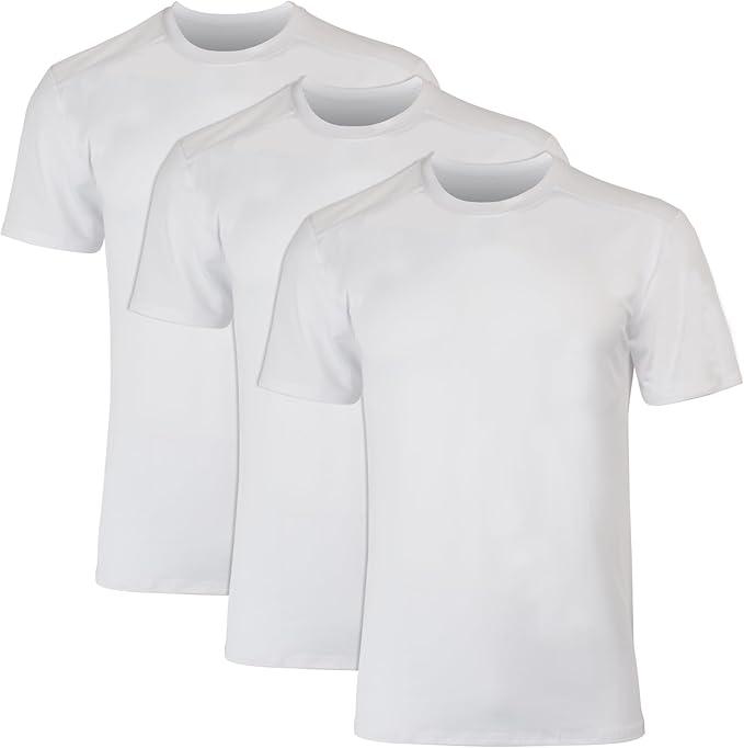 Hanes Men's Moves Breathable Mesh Back T-Shirt, X-Temp Moisture-Wicking Tee, White, 3-Pack, M