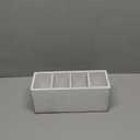 Pencil Pen Holder for Desk, White Washed Wood Office Desk Organizers and Accessories with 4 Slots for Countertop, Makeup Brush Holder Organizer for Bathroom Vanity, Silverware Caddy for Party