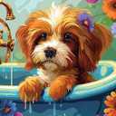 JingZhouYang Paint by Numbers for Kids & Adults & Beginner Painting Gift Kits - L 16"W 20" Colorful Cute Dog Painting Kits
