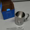 Milk Frothing Pitcher 350ml/600ml/900ml/1500ml (12oz/20oz/32oz/50oz) Steaming Pitchers Stainless Steel Milk/Coffee/Cappuccino/Latte Art Barista Steam Pitchers Milk Jug Cup with Art Pen,12oz