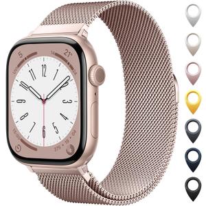 Original Stainless Steel Mesh Loop Compatible with Apple Watch Band 38mm 40mm 41mm 42mm 44mm 45mm 46mm 49mm Women Men, Magnetic Clasp Replacement Strap for iwatch Series Ultra SE 10 9 8 7 6 5 4 3 2 1