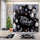 Christmas Bathroom Decor Set with Shower Curtain, Rug, Toilet Lid Cover & Mat  Snowman and Tree Design  Red Holiday Bathroom Set  Waterproof Fabric Curtain with Hooks  Festive Xmas Decoration (Hohoho)