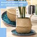 Eccliy 6 Pack Plastic Plant Saucer Heavy Duty Planter Saucers Large Plant Pot Saucers Plastic Water Trays for Indoors and Outdoors Flower Plant Plant Drip (Gray, 18 Inch)