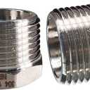 2 Pcs Stainless Steel Bushing 1" Male to 3/4" Female, 1" to 3/4" NPT Adapter Hex Stainless Steel Reducing Pipe Adapter Fitting Pipe Tube Adapter Convert