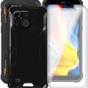 2 x Phone Case for Oukitel G2 (6.0") with [4 x Tempered Glass Protective Film], Ultra-Thin Shockproof Bumper Cover Black Soft Silicone Case for Oukitel G2 - Black
