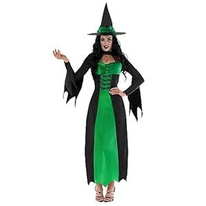 Morph Witch Costume Women, Wicked Costumes For Women, Halloween Costumes For Womens Adult (Medium, Green)