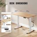 Veken 47.2 Inch Electric Standing Desk, Height Adjustable Sit Stand Up, Wood Desktop, Work Home Office Computer PC Desks, Gaming Writing Study Bedroom Rising Table, Nature, 47.223.6 Inch