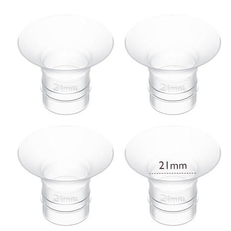 Momcozy Flange Insert 21mm Compatible with 24mm Flange/Shield of Most Pumps, Insert for Breast Pump Replacement Accessories, 4PCS 21mm