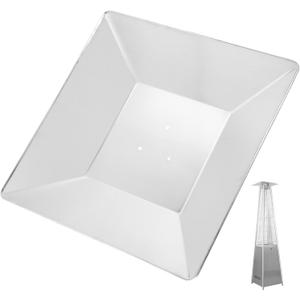 Patio Heater Heat Shield, Square Aluminum Heat Reflector Shield Replacement Top Parts for 4-Sided Glass Tube Outdoor Heaters (3 Pre-Drilled Holes Distance 2 3/4 Inches)