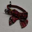 Christmas Dog Collar Snowflake Classic Plaid Adjustable with Cute Bow Tie and Bells (Medium, Bow-red-2)