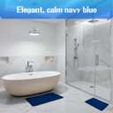 Jenen Jnzen Memory Foam Bath Mat, Navy Blue, 19.6in X 31in