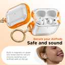 for Airpods Pro 3 Case Clear, Soft TPU Transparent Anti-Yellowing for Apple AirPods Pro 3rd Generation (2025) Case Cover for Men & Women with Keychain, Military-Grade Shockproof, Clear+Orange