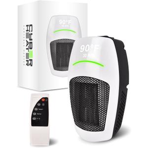 Cyber Heater Portable Heater Space Heaters for Indoor Use Sleek & Compact with Remote | 500W Electric Ceramic for Small Bedroom, Office, Garage | Quiet, Energy Efficient, Timer, Thermostat Bliss Heat