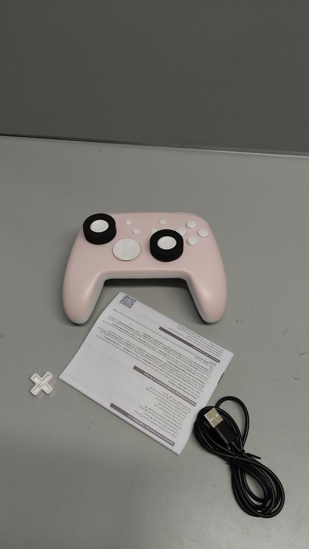 FUNLAB Pink Switch Pro Controller Wireless Compatible with Nintendo Switch 2/OLED/Lite, Grily Hall Effect Controller, Firefly Bluetooth Remote Gamepad with 7 LED Colors/Paddle/Turbo- Cute Cat Paw Pattern
