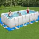 YEXEXINM Rectangular Frame Pool Ground Cloths,14.6x8.3Ft Swimming Pool Waterproof PE Swimming Pool Liner Pad for Protect Above Ground Pool Blanket for Frame Pools Accessories Prevents Punctures