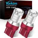 Yorkim 7443 Led Bulb Red, 7440 Bulb Red 7444na Led with Projector Replacement Lamp for Stop Lights Brake, Tail Light, Pack of 2