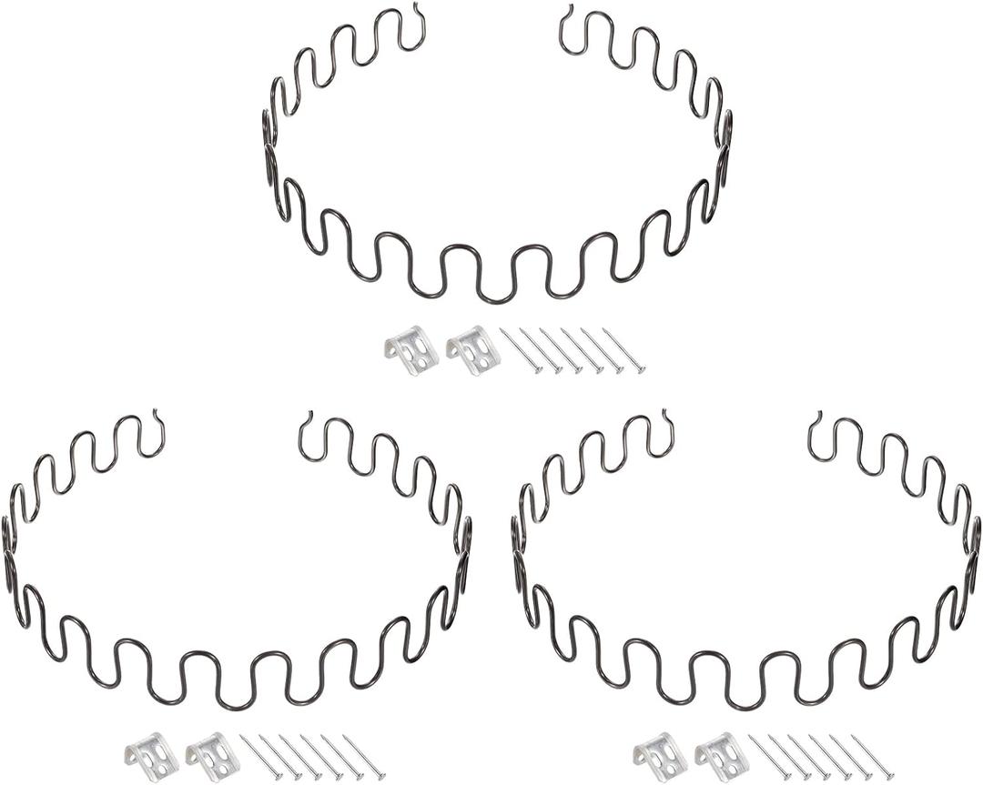 uxcell 3Sets Upholstery Spring Replacement Kits, 35.43" Sagging Cushions Repair Kit with Clips Nails for Furniture Sofa Recliner Chair