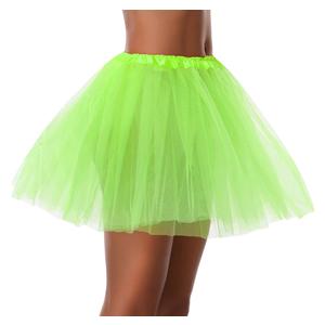 Women Teen Adult Classic Elastic 3 4 5 Layered Tulle Tutu Skirt Costume Bottom (One Size, 3Layer-LightGreen)