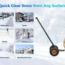 Heavy Duty 29" x 20" Steel Snow Shovel with Wheels – 5-Position Angled Blade – Adjustable Ergonomic Handle – Efficient Rolling Snow Pusher for Driveway & Sidewalk Snow Removal – Durable Construction