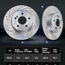 Anpulsero Brake Pads And Rotors Kit Rear Compatible with 2016-2023 Honda Civic, Automotive Replacement Brake Kits Geomet 30091 D1878-9106 Drilled And Slotted Rotors Ceramic Brake Pads 260mm(10.2in)